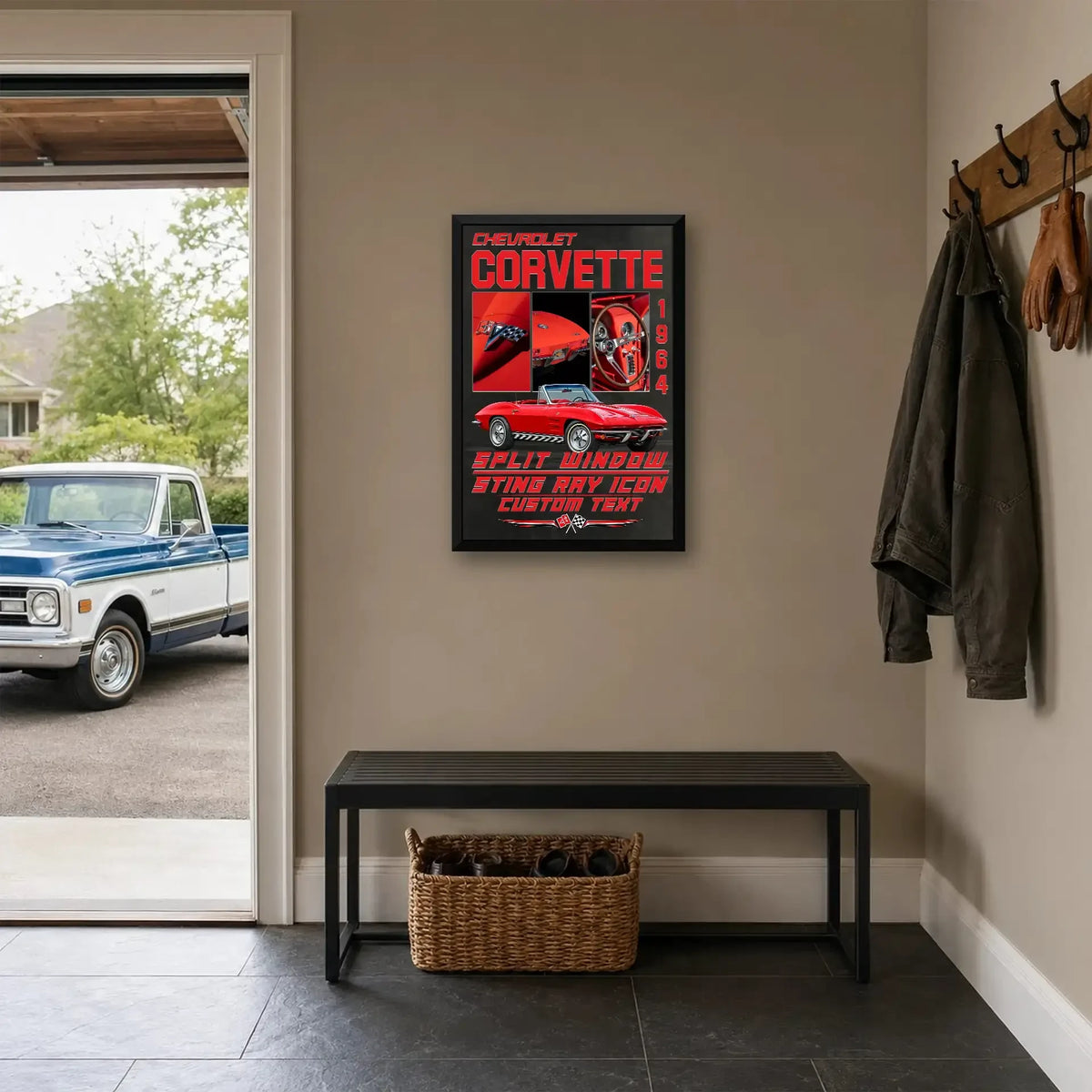 Personalized 1964 Corvette Sports Car Canvas Wall Art