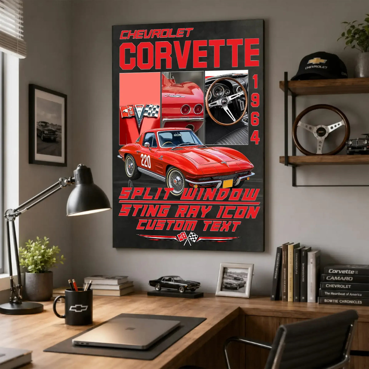 Personalized 1964 Corvette Sports Car Canvas Wall Art