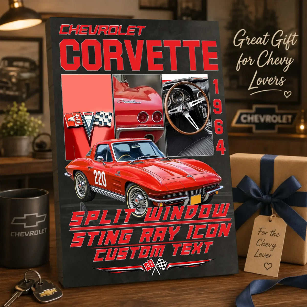 Personalized 1964 Corvette Sports Car Canvas Wall Art