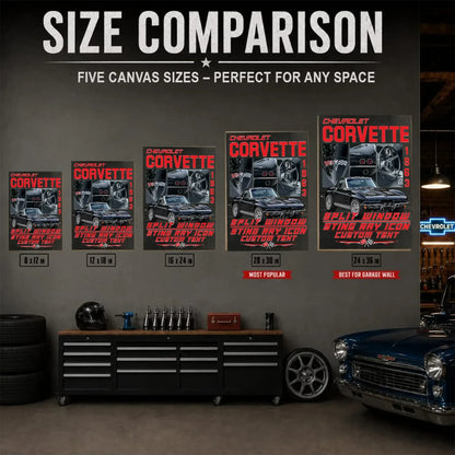 Personalized 1963 Corvette Sports Car Canvas Wall Art