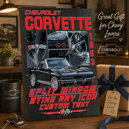 Personalized 1963 Corvette Sports Car Canvas Wall Art