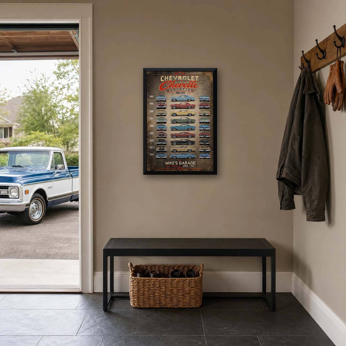 Personalized Chevelle Evolution Muscle Car Canvas Wall Art