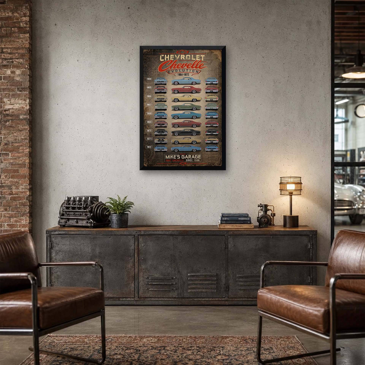 Personalized Chevelle Evolution Muscle Car Canvas Wall Art