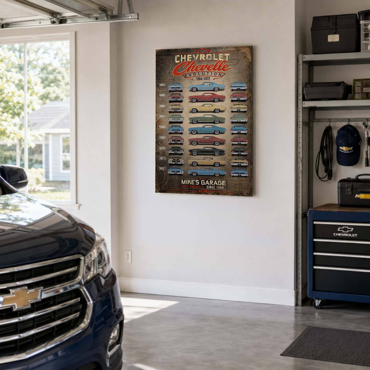 Personalized Chevelle Evolution Muscle Car Canvas Wall Art