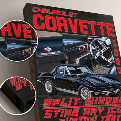 Personalized 1963 Corvette Sports Car Canvas Wall Art