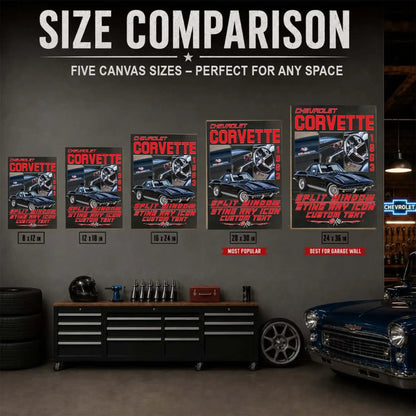Personalized 1963 Corvette Sports Car Canvas Wall Art