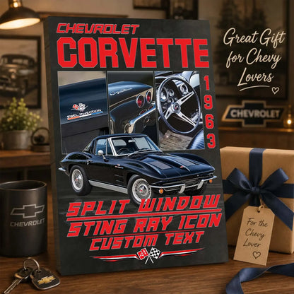 Personalized 1963 Corvette Sports Car Canvas Wall Art