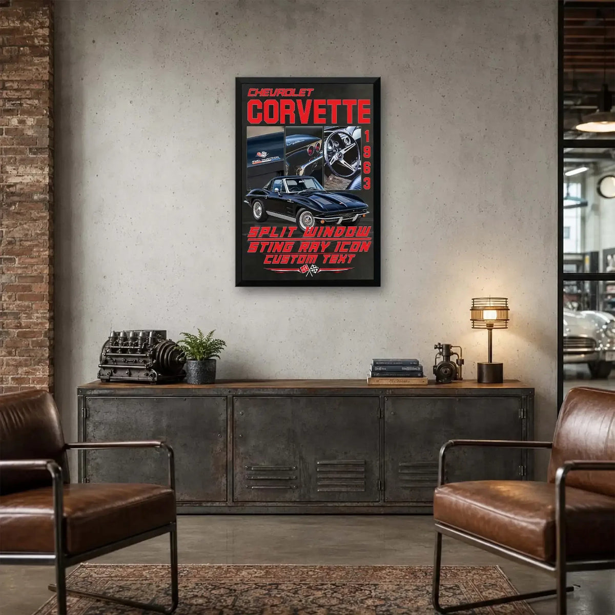 Personalized 1963 Corvette Sports Car Canvas Wall Art
