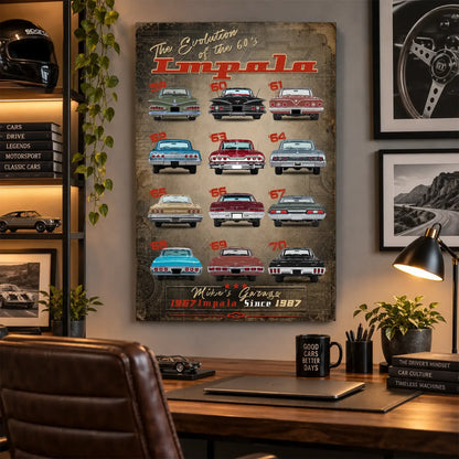 Personalized Impala Evolution Classic Car Canvas Wall Art
