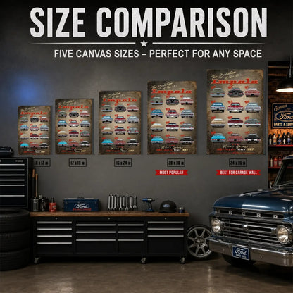 Personalized Impala Evolution Classic Car Canvas Wall Art