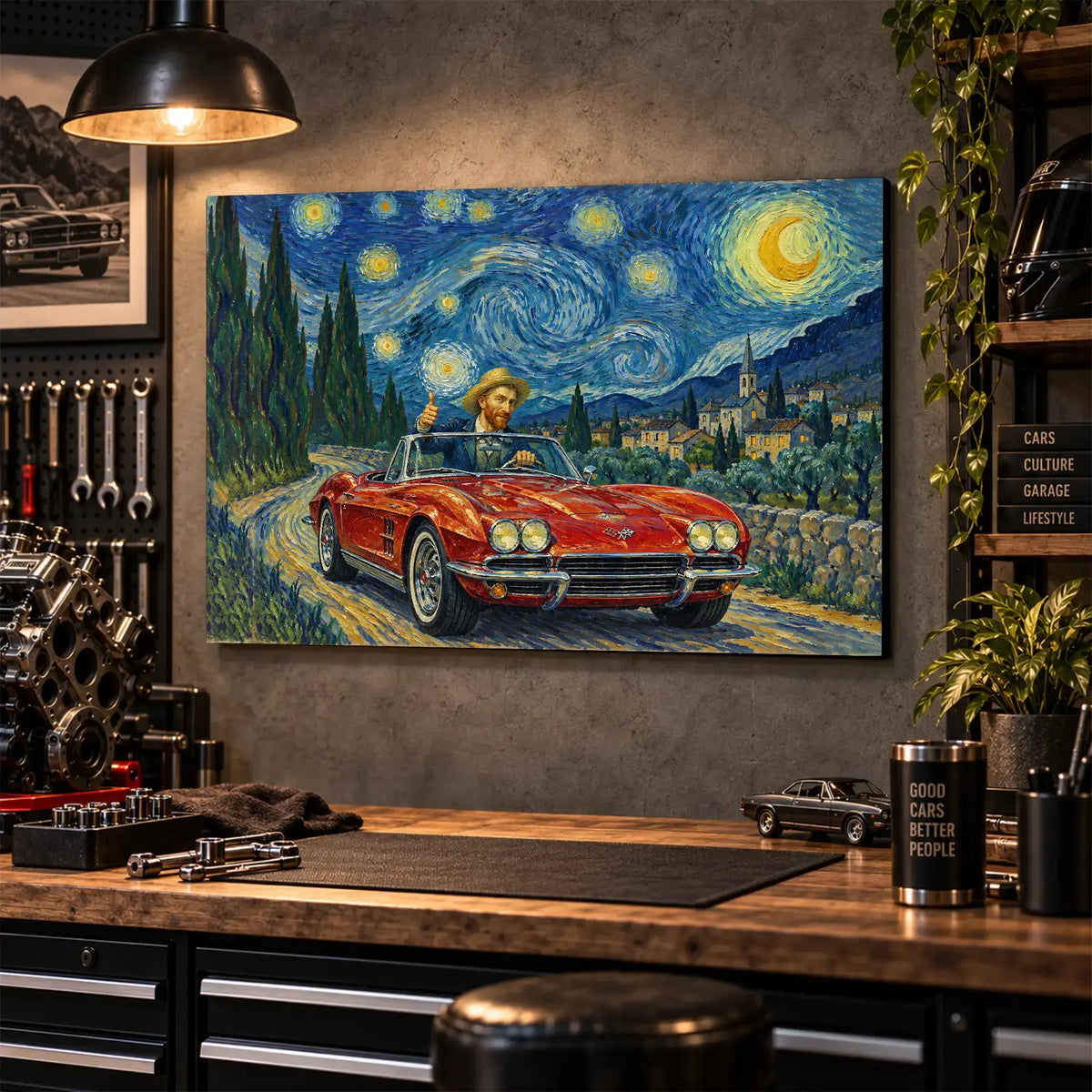 Personalized Corvette Sports Car Canvas Wall Art