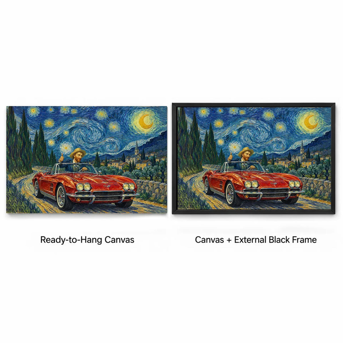 Personalized Corvette Sports Car Canvas Wall Art