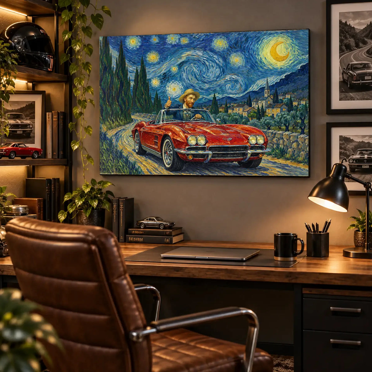 Personalized Corvette Sports Car Canvas Wall Art