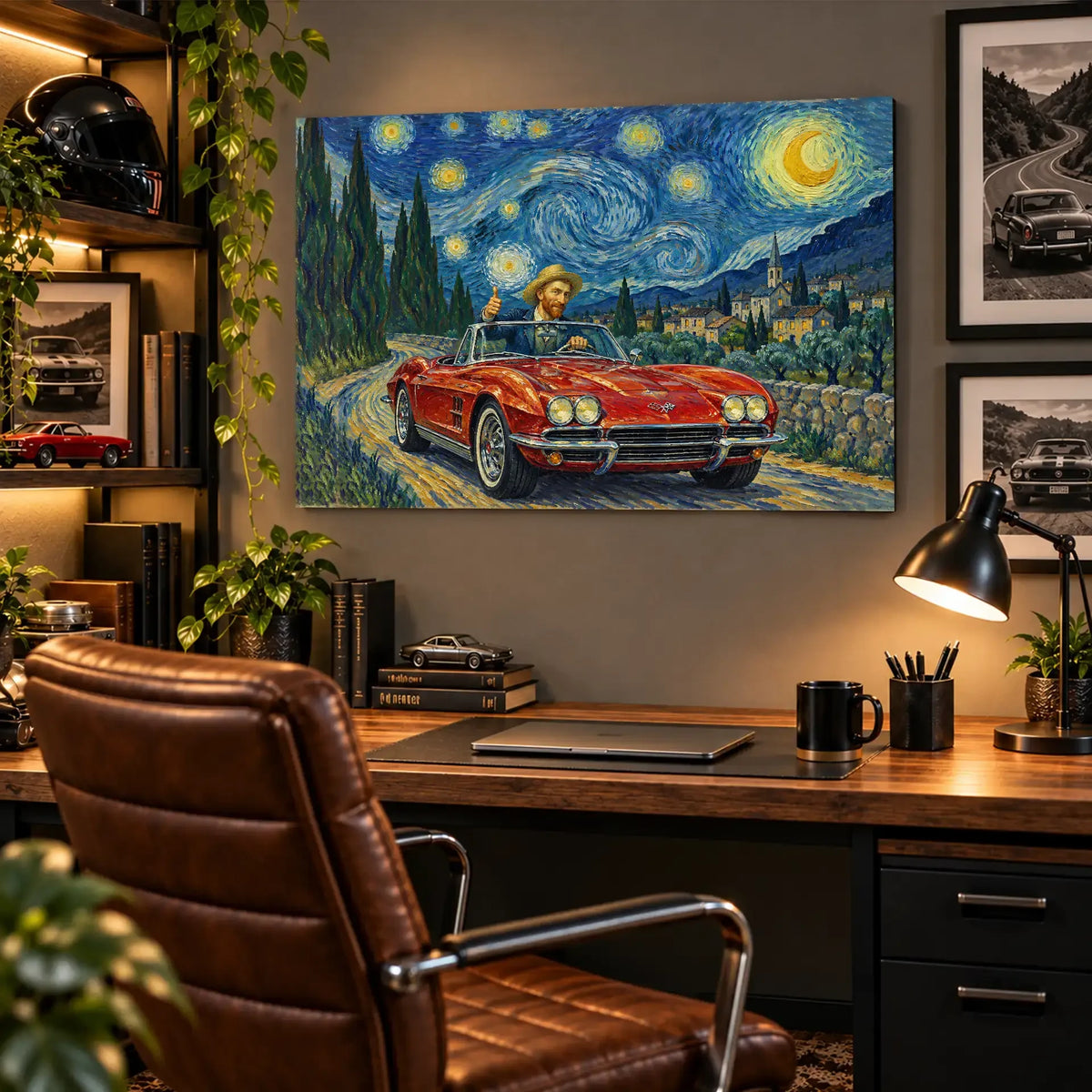 Personalized Corvette Sports Car Canvas Wall Art