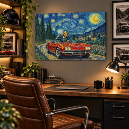 Personalized Corvette Sports Car Canvas Wall Art