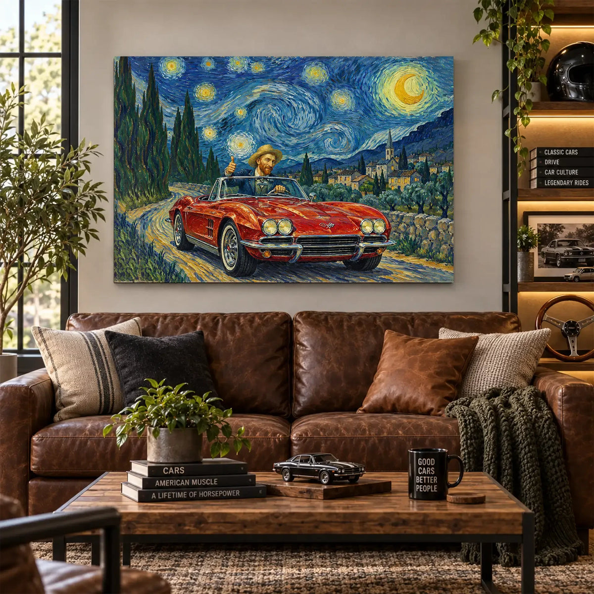 Personalized Corvette Sports Car Canvas Wall Art