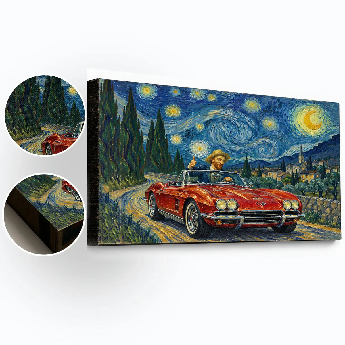 Personalized Corvette Sports Car Canvas Wall Art