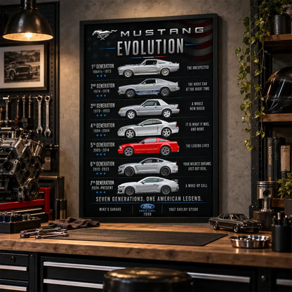 Personalized Mustang Evolution Muscle Car Canvas Wall Art