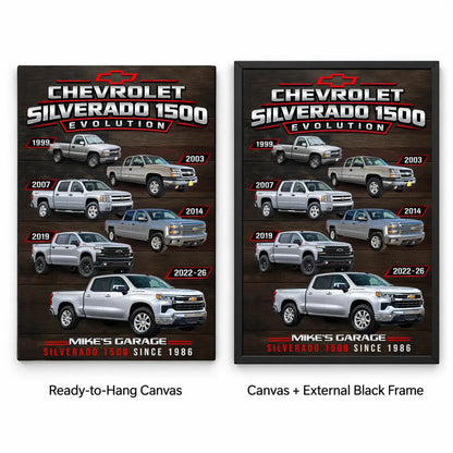 Personalized Silverado Evolution Pickup Truck Canvas Wall Art