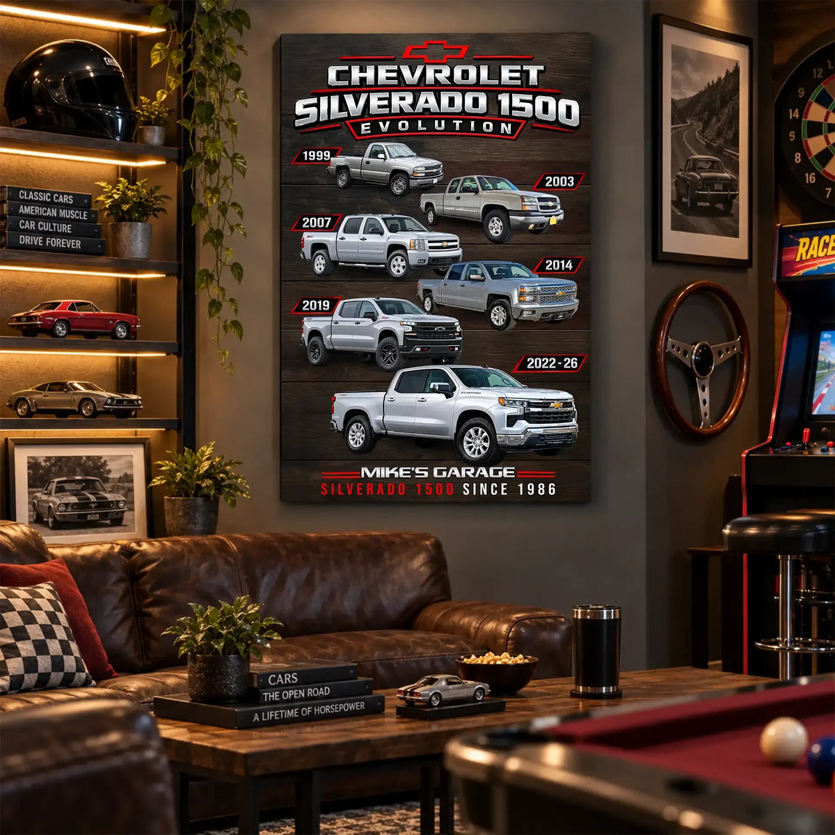 Personalized Silverado Evolution Pickup Truck Canvas Wall Art