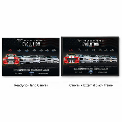 Personalized Mustang Evolution Muscle Car Canvas Wall Art
