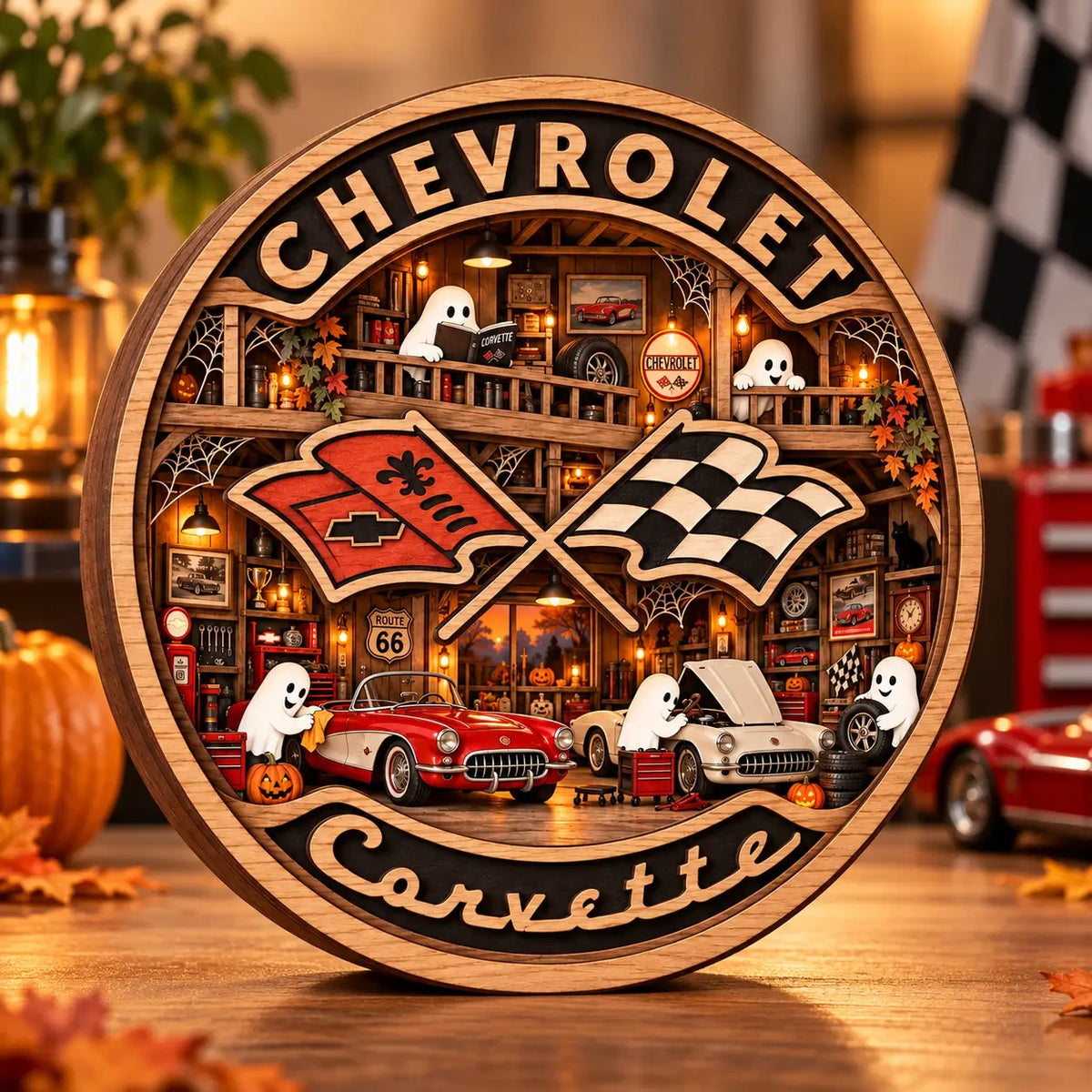 Personalized Corvette Sports Car Wooden Block Decor