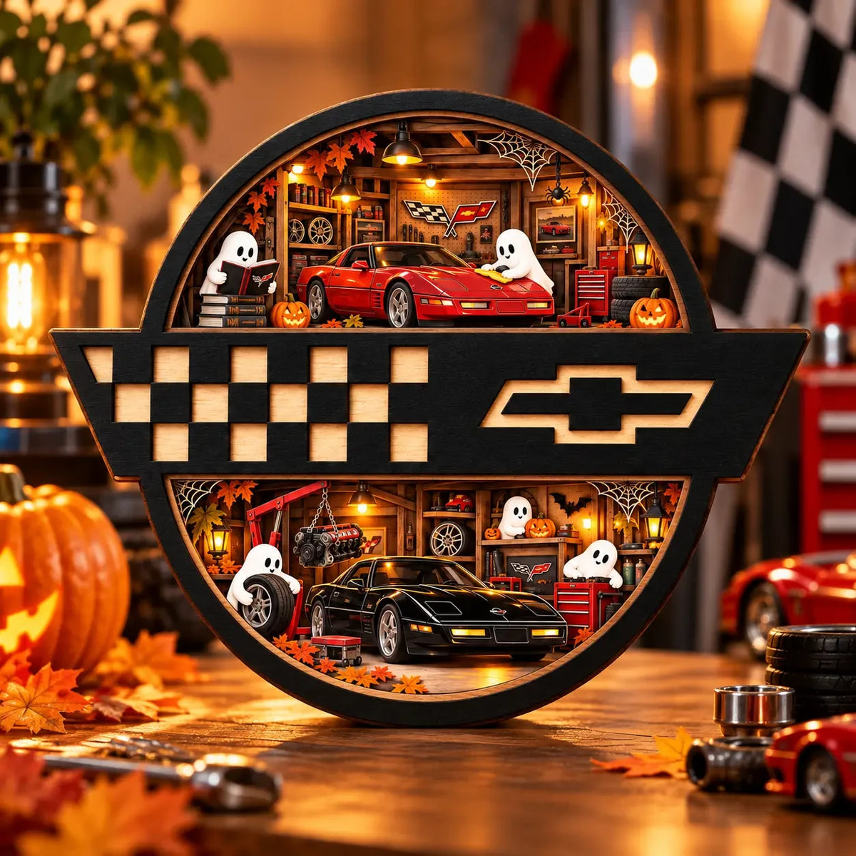 Personalized Corvette Sports Car Wooden Block Decor