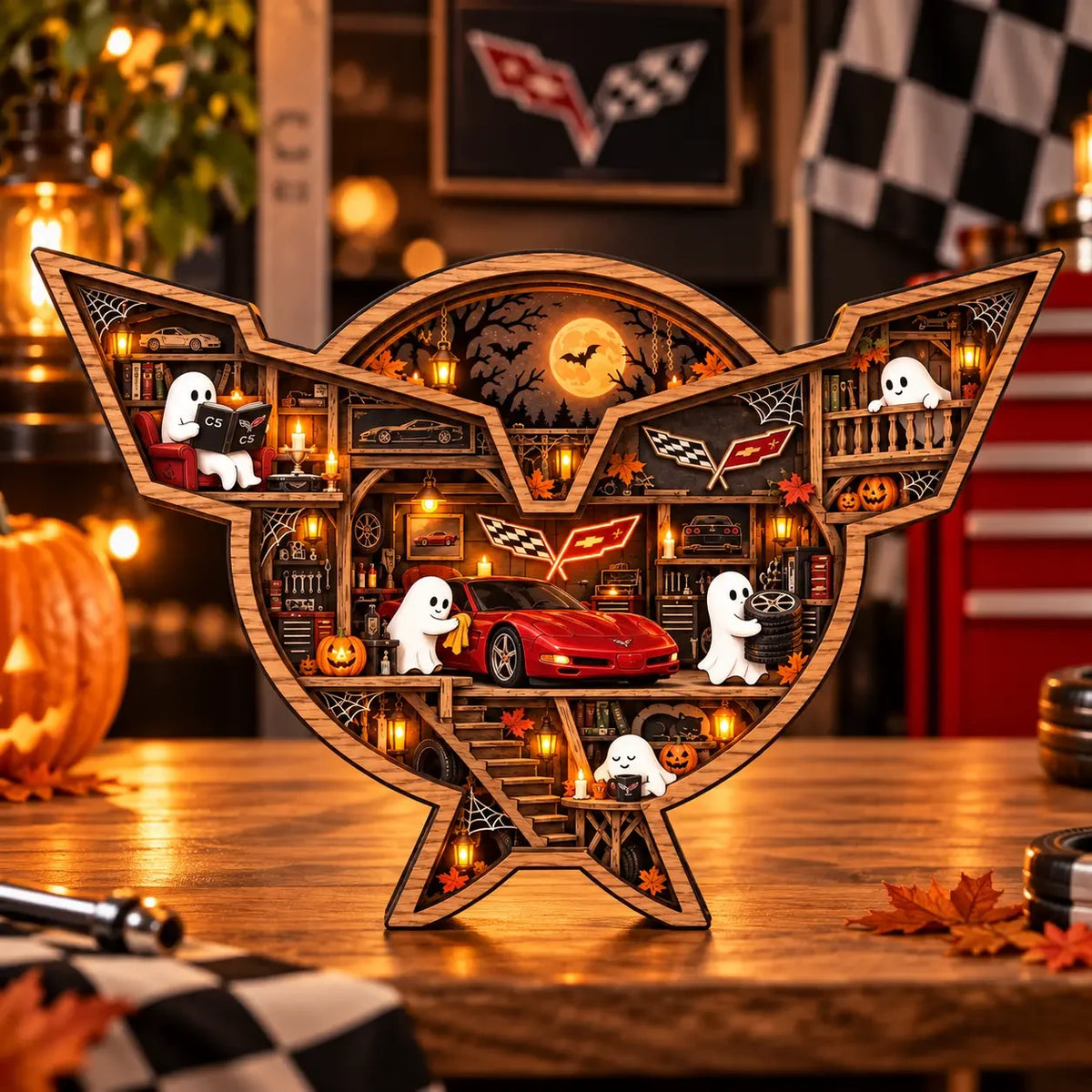 Personalized Corvette Sports Car Wooden Block Decor