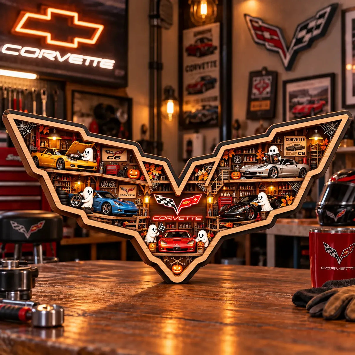 Personalized Corvette Sports Car Wooden Block Decor