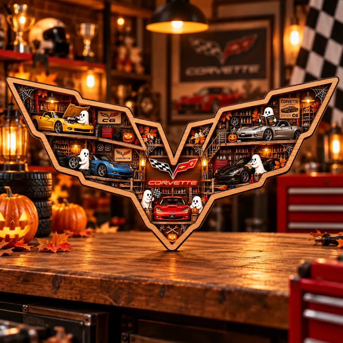 Personalized Corvette Sports Car Wooden Block Decor