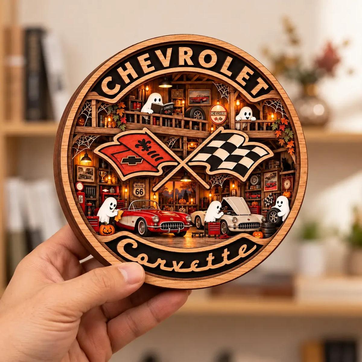 Personalized Corvette Sports Car Wooden Block Decor