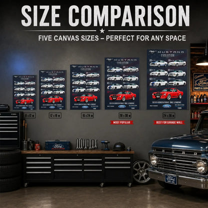 Personalized Mustang Evolution Muscle Car Canvas Wall Art