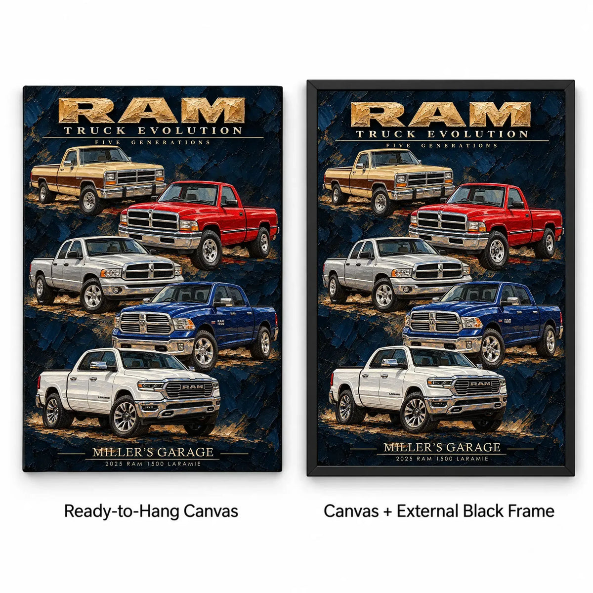 Personalized Truck Evolution Canvas Wall Art