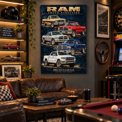 Personalized Truck Evolution Canvas Wall Art