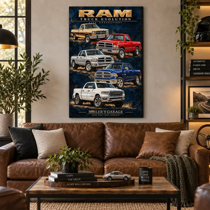 Personalized Truck Evolution Canvas Wall Art