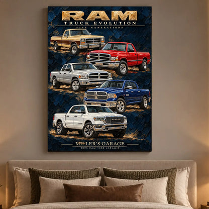 Personalized Truck Evolution Canvas Wall Art