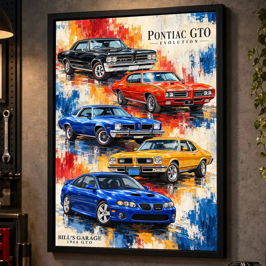 Personalized GTO Evolution Muscle Car Canvas Wall Art