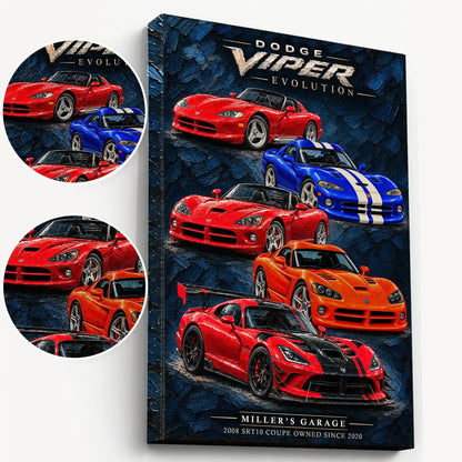 Personalized Viper Evolution Sports Car Canvas Wall Art