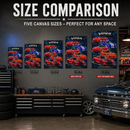 Personalized Viper Evolution Sports Car Canvas Wall Art