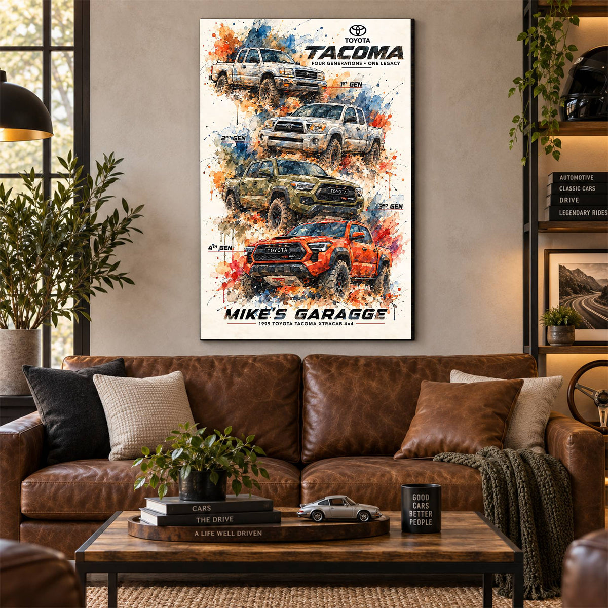 Personalized Tacoma Evolution Pickup Truck Canvas Wall Art