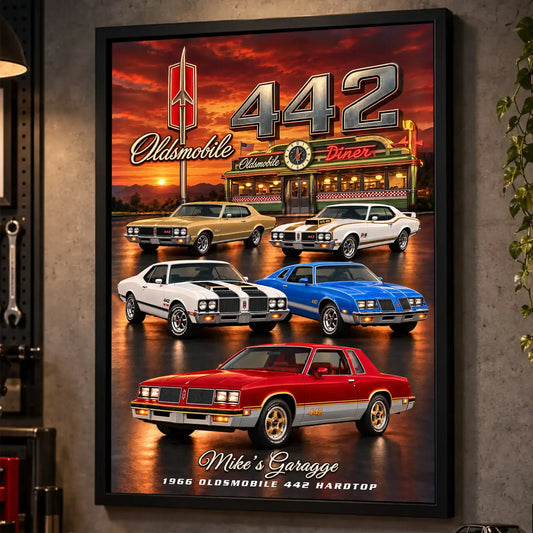 Personalized 442 Classic Car Canvas Wall Art