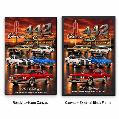 Personalized 442 Classic Car Canvas Wall Art