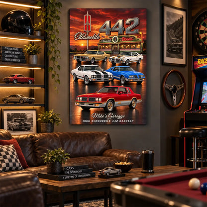 Personalized 442 Classic Car Canvas Wall Art