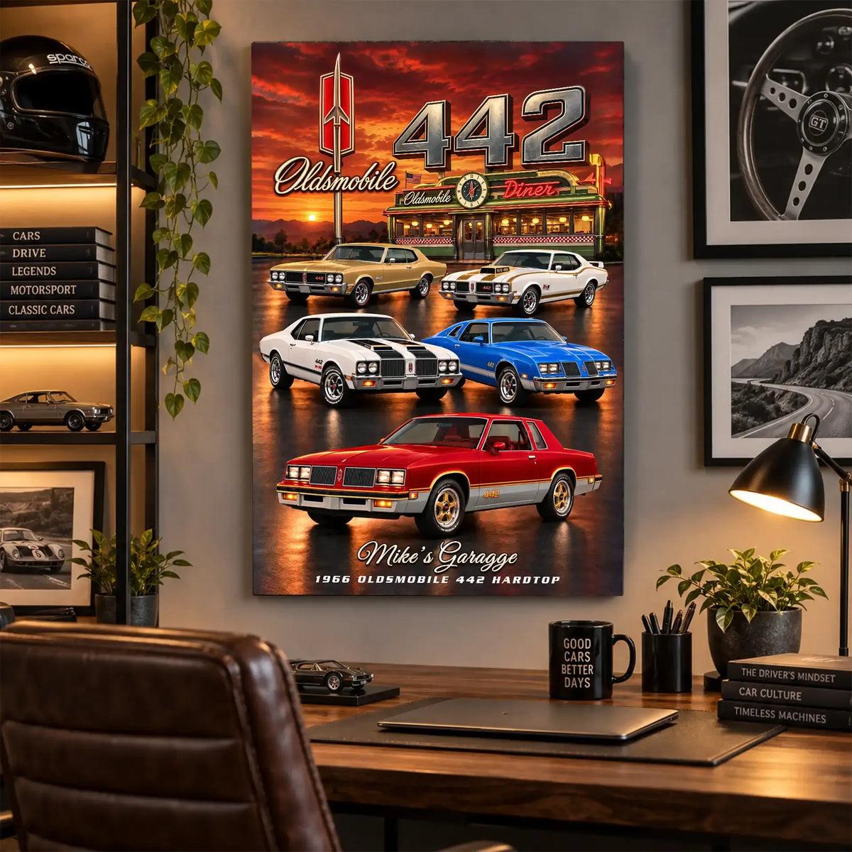 Personalized 442 Classic Car Canvas Wall Art