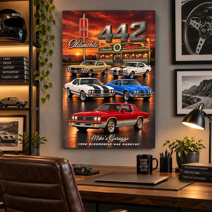 Personalized 442 Classic Car Canvas Wall Art
