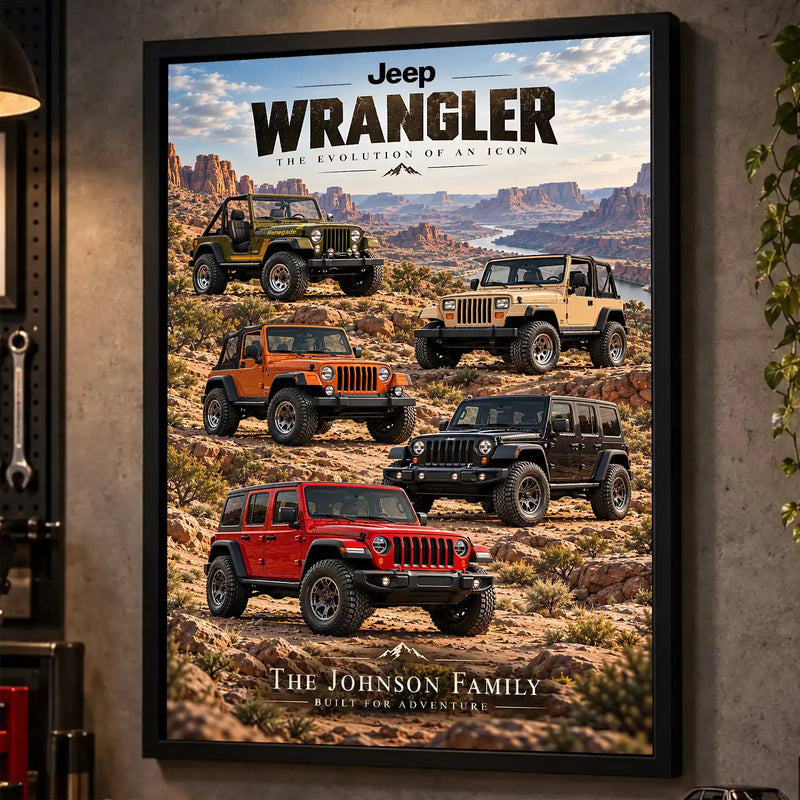 Personalized Wrangler Evolution SUV Canvas Wall Art