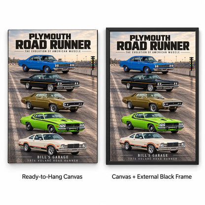 Personalized Road Runner Muscle Car Canvas Wall Art