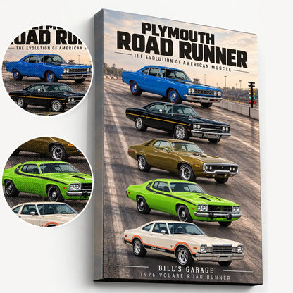Personalized Road Runner Muscle Car Canvas Wall Art