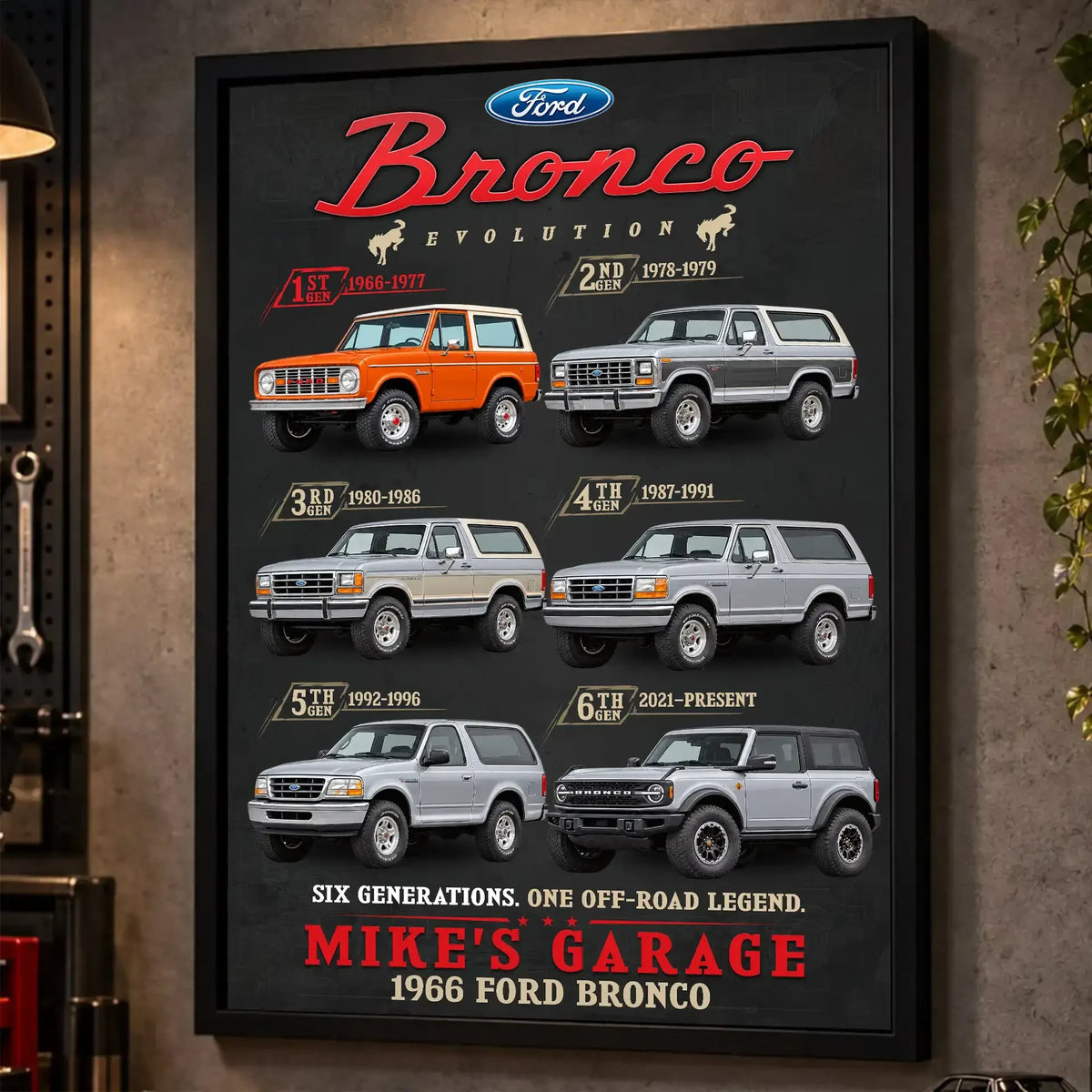 Personalized Bronco Evolution SUV Canvas Wall Art