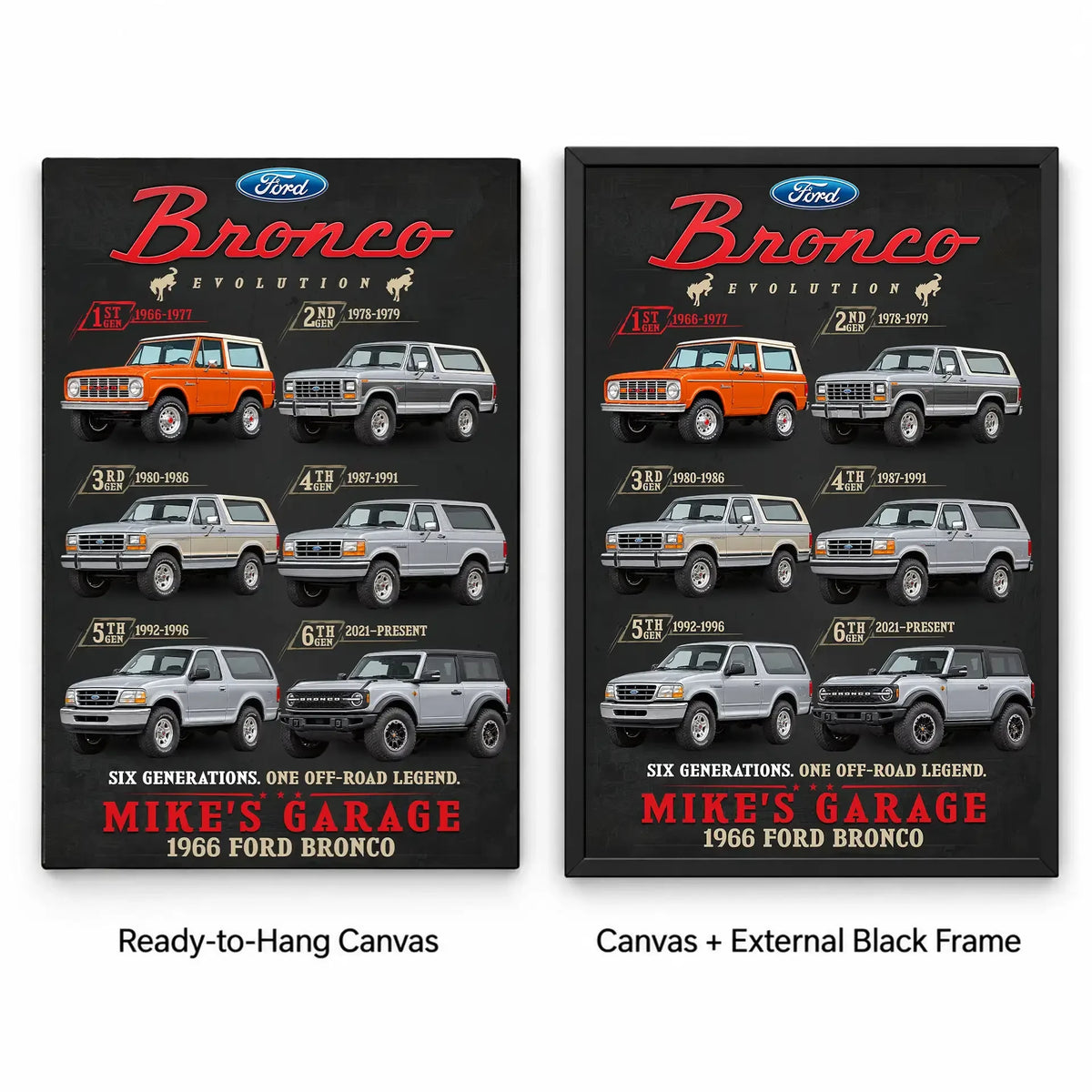 Personalized Bronco Evolution SUV Canvas Wall Art